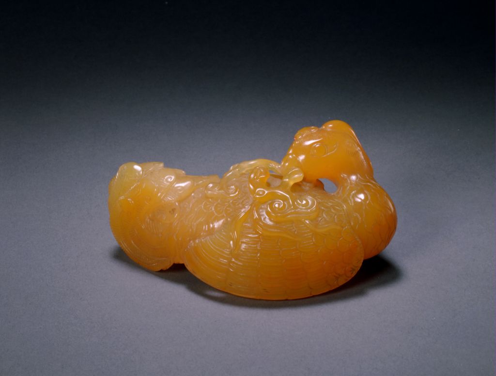 图片[1]-Yellow agate teacup glossy ganoderma paperweight-China Archive